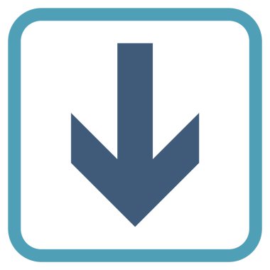 Vektör simgesi bir çerçeve içinde aşağı ok