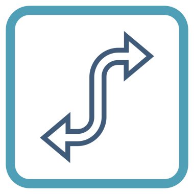 Eğri Exchange ok vektör simgesi bir çerçeve içinde