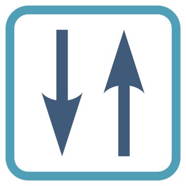 Dikey Exchange oklar bir çerçeve içinde simge vektör