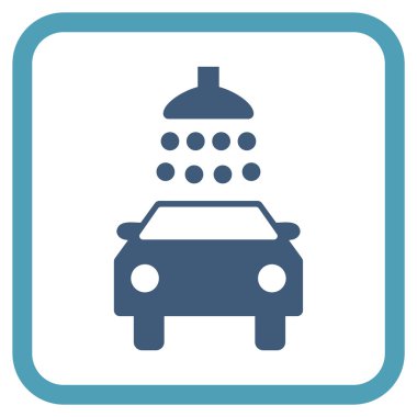 Araba duş vektör simgesi bir çerçeve içinde