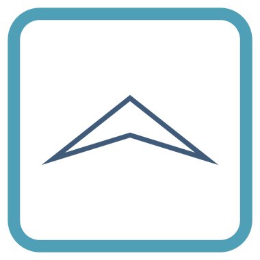 Vektör simgesi bir çerçeve içinde yukarı ok ucu