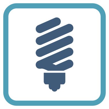 Floresan ampul vektör simgesi bir çerçeve içinde