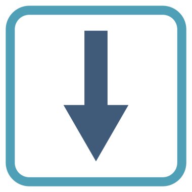 Vektör simgesi bir çerçeve içinde aşağı ok