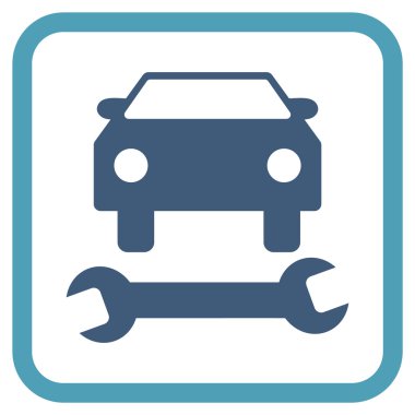 Araba tamir vektör simgesi bir çerçeve içinde