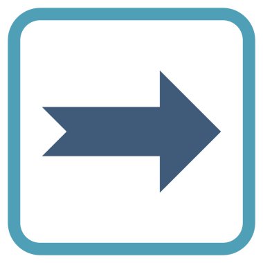 Ok sağ vektör simgesi bir çerçeve içinde