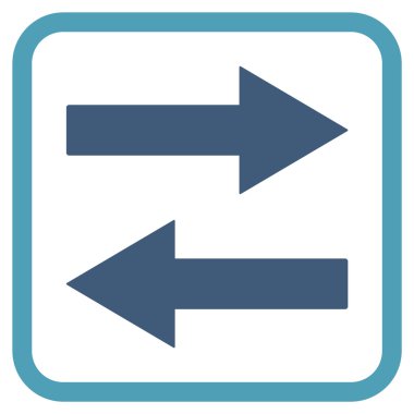 Yatay Çevir ok simge bir çerçeve içinde vektör