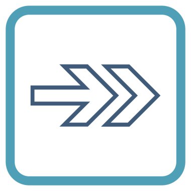 Yöne doğru vektör simgesi bir çerçeve içinde