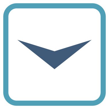 Vektör simgesi bir çerçeve içinde aşağı ok ucu