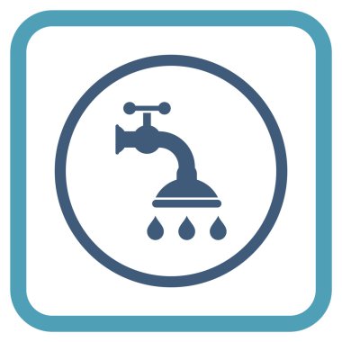 Duş musluk vektör simgesi bir çerçeve içinde