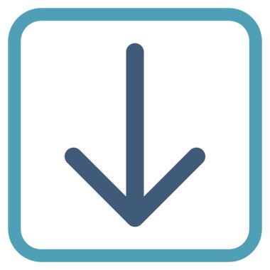 Vektör simgesi bir çerçeve içinde aşağı ok