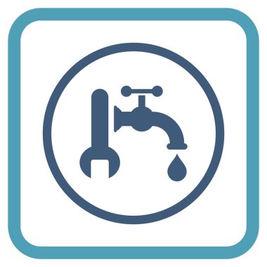 Sıhhi tesisat vektör simgesi bir çerçeve içinde