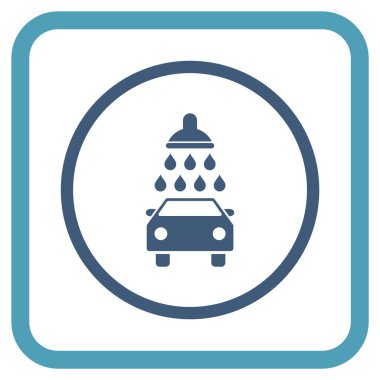 Araba duş vektör simgesi bir çerçeve içinde