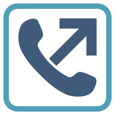 Giden arama vektör simgesi bir çerçeve içinde