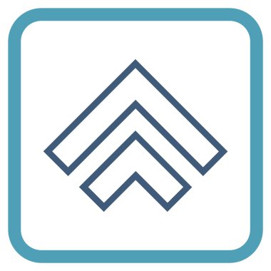 Yön yukarı vektör simgesi bir çerçeve içinde