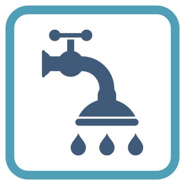 Duş musluk vektör simgesi bir çerçeve içinde