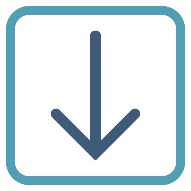 Vektör simgesi bir çerçeve içinde aşağı ok