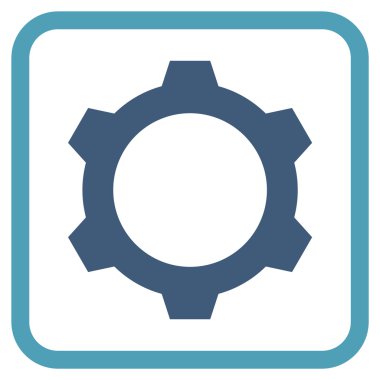 Dişli vektör simgesi bir çerçeve içinde