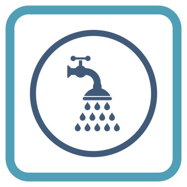 Duş musluk vektör simgesi bir çerçeve içinde