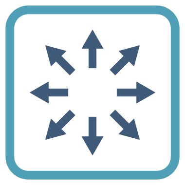 Radyal oklar bir çerçeve içinde simge vektör