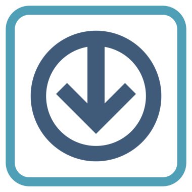 Vektör simgesi bir çerçeve içinde aşağı yön