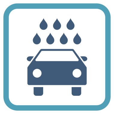 Araba duş vektör simgesi bir çerçeve içinde