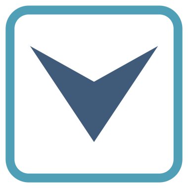 Vektör simgesi bir çerçeve içinde aşağı ok ucu