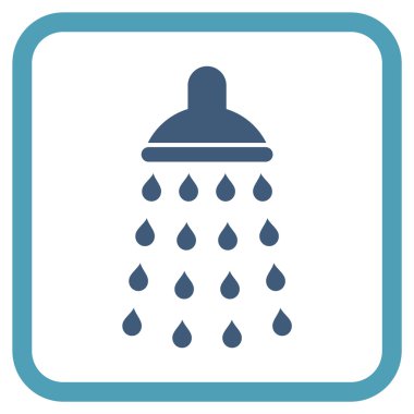 Duş vektör simgesi bir çerçeve içinde