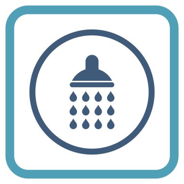 Duş vektör simgesi bir çerçeve içinde