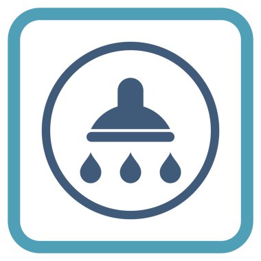 Duş vektör simgesi bir çerçeve içinde