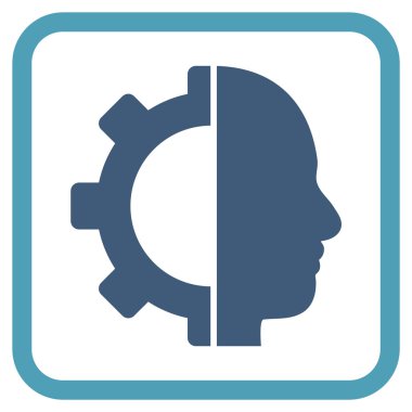 Cyborg dişli vektör simgesi bir çerçeve içinde