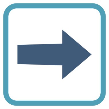 Ok sağ vektör simgesi bir çerçeve içinde