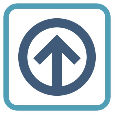 Yön yukarı vektör simgesi bir çerçeve içinde