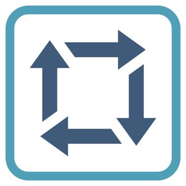 Geri dönüşüm vektör simgesi bir çerçeve içinde