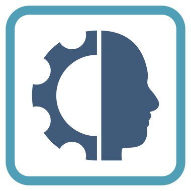 Cyborg dişli vektör simgesi bir çerçeve içinde