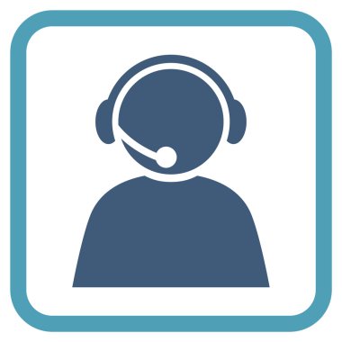 Çağrı Merkezi operatörü vektör simgesi bir çerçeve içinde