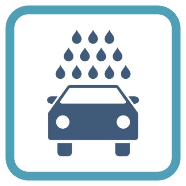 Oto yıkama vektör simgesi bir çerçeve içinde