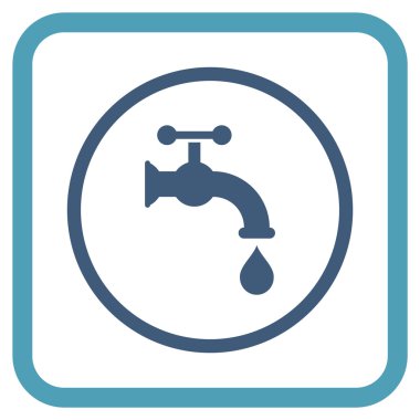 Su dokunun vektör simgesi bir çerçeve içinde