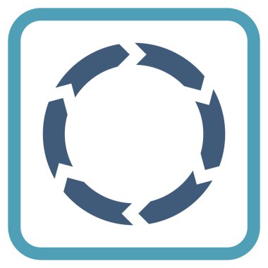 Dolaşım vektör simgesi bir çerçeve içinde