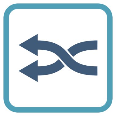 Shuffle oklar sol vektör simgesi bir çerçeve içinde