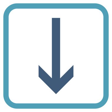 Vektör simgesi bir çerçeve içinde aşağı ok