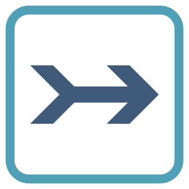 Ok sağ vektör simgesi bir çerçeve içinde