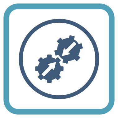 Dişli Tümleştirme vektör simgesi bir çerçeve içinde