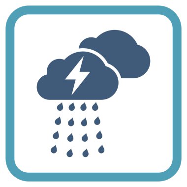 Fırtına bulutları vektör simgesi bir çerçeve içinde