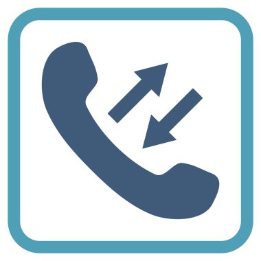 Vektör simgesi bir çerçevede konuşurken telefon