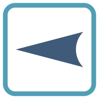 Ok ucu sol vektör simgesi bir çerçeve içinde