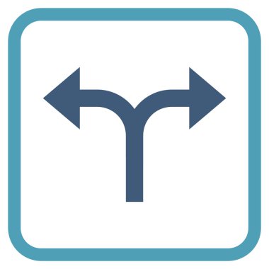 Vektör simgesi bir çerçeve içinde çatallanma oklar sol sağ