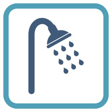 Duş vektör simgesi bir çerçeve içinde