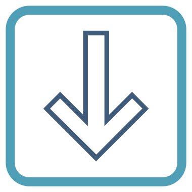 Vektör simgesi bir çerçeve içinde aşağı ok