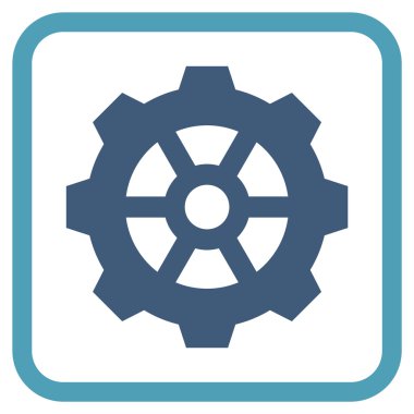 Dişli vektör simgesi bir çerçeve içinde