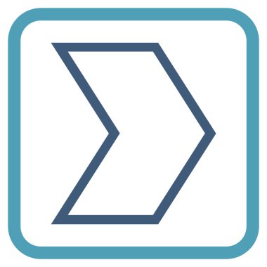 Ok ucu doğru vektör simgesi bir çerçeve içinde